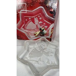 Mikasa Holiday Christmas Angel Horn 6 Point Star Shaped Sweet Serving Dish 9.25"